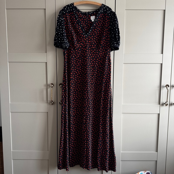 Anthropologie Dresses & Skirts - Maeve V-Neck Playful but Poise ♥️Heart Print A-Line Maxi Dress NWT Anthropologie